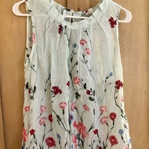 Mint & springtime floral shift blouse